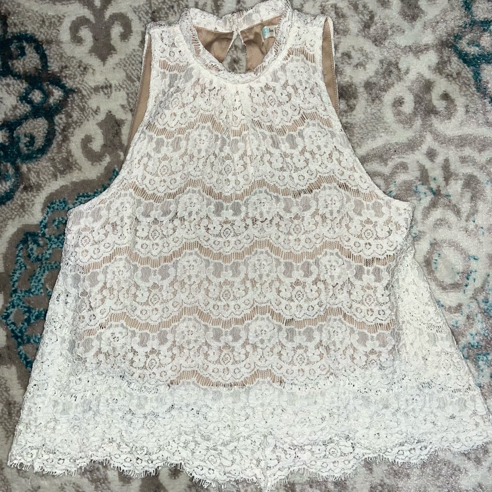 💎Elegant lace crop top with inlay💎
